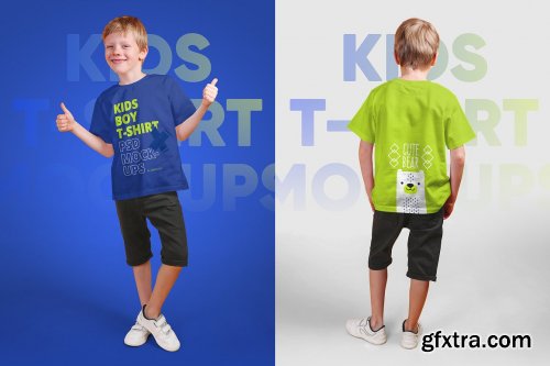 CreativeMarket - Kids Boy T-Shirt PSD Mockups Vol5 5336989