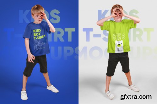 CreativeMarket - Kids Boy T-Shirt PSD Mockups Vol5 5336989