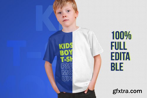 CreativeMarket - Kids Boy T-Shirt PSD Mockups Vol5 5336989