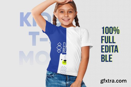 CreativeMarket - Kids Girl T-Shirt Mockups Vol2 Part2 5336841