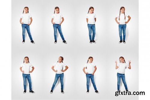 CreativeMarket - Kids Girl T-Shirt Mockups Vol2 Part2 5336841