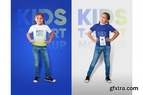 CreativeMarket - Kids Girl T-Shirt Mockups Vol2 Part2 5336841