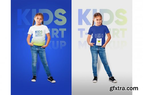 CreativeMarket - Kids Girl T-Shirt Mockups Vol2 Part2 5336841