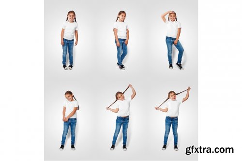 CreativeMarket - Kids Girl T-Shirt Mockups Vol2 Part2 5336841