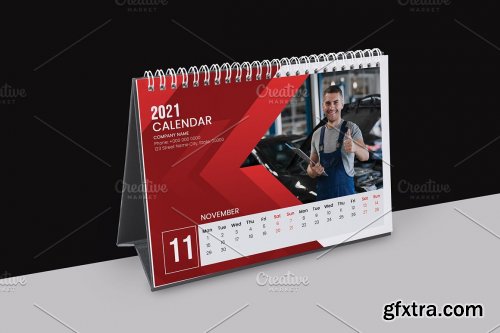 CreativeMarket - 2021 Desk Calendar Template V31 5461503