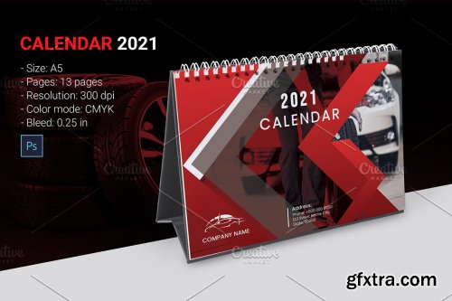 CreativeMarket - 2021 Desk Calendar Template V31 5461503