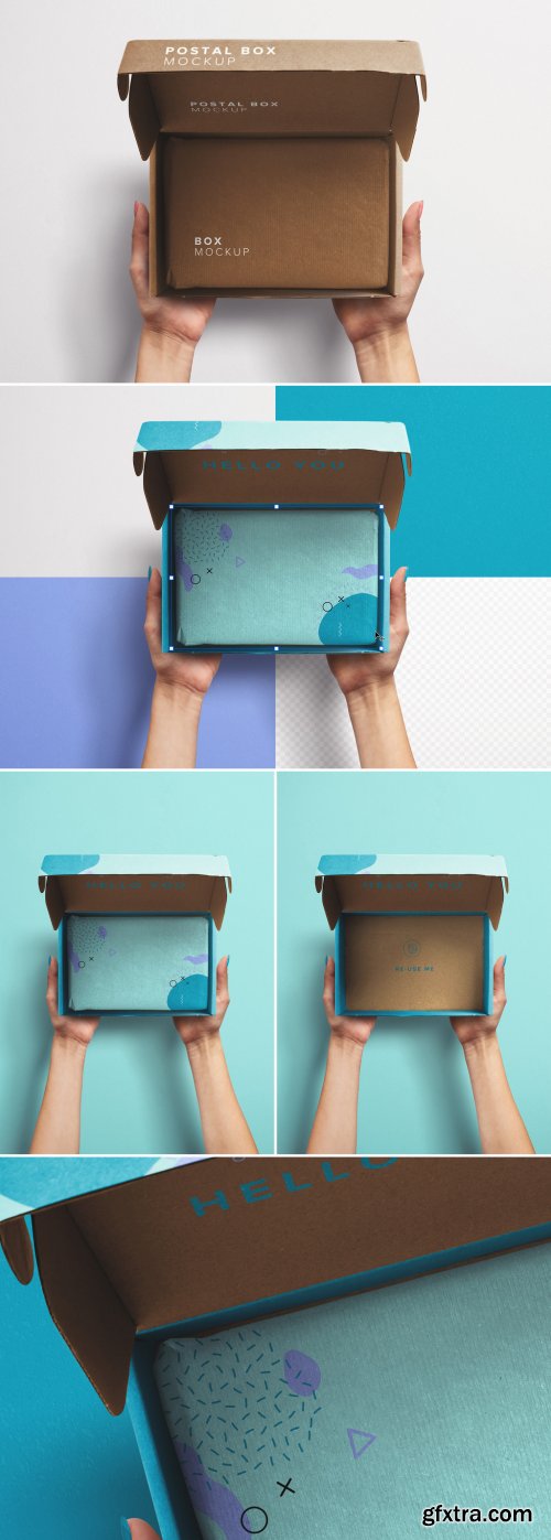 Hands Holding Opened Postal Box Mockup 397869745