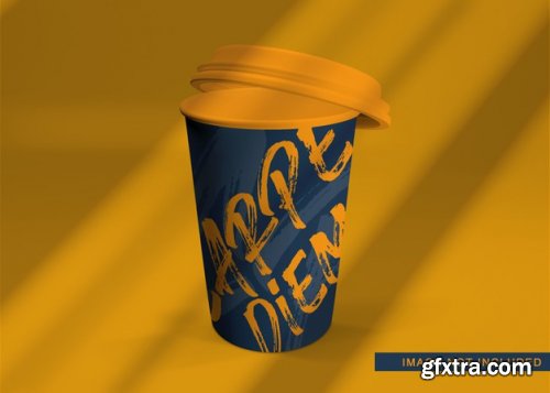 Floating coffee packaging mockup