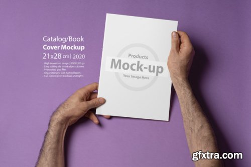 Hand holding blank, box notes mockup