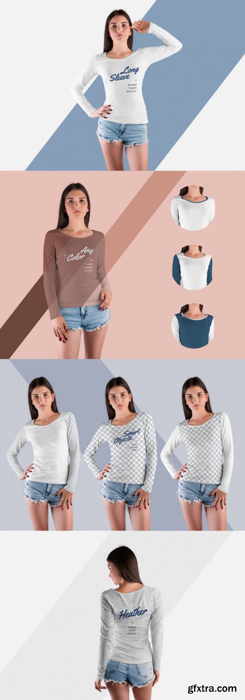 4 Long Sleeve T-Shirt Mockups 398086503