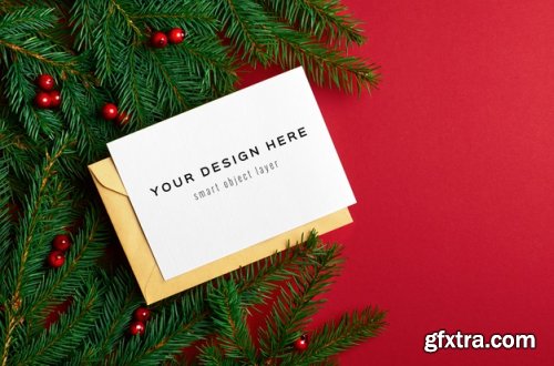 Christmas greeting card mockup