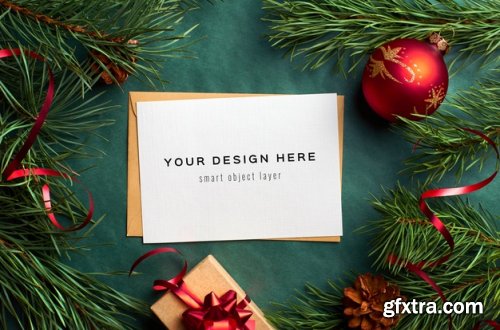 Christmas greeting card mockup