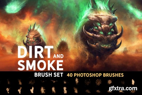 CreativeMarket - Dirt and Smoke photoshop brush set 5273486