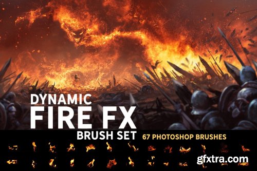 CreativeMarket - Dynamic Fire FX brush set 5273461