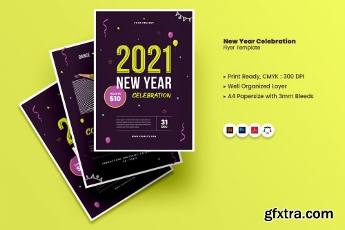 elements.envato.com - New Year Countdown Celebration 2021 Flyer