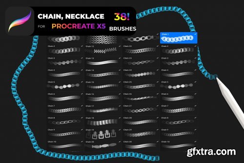 CreativeMarket - 38! Chain, Necklace for PROCREATE-X5 5556632