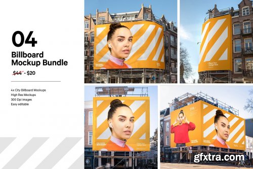 CreativeMarket - 4x Billboard Construction Mockups 5635787