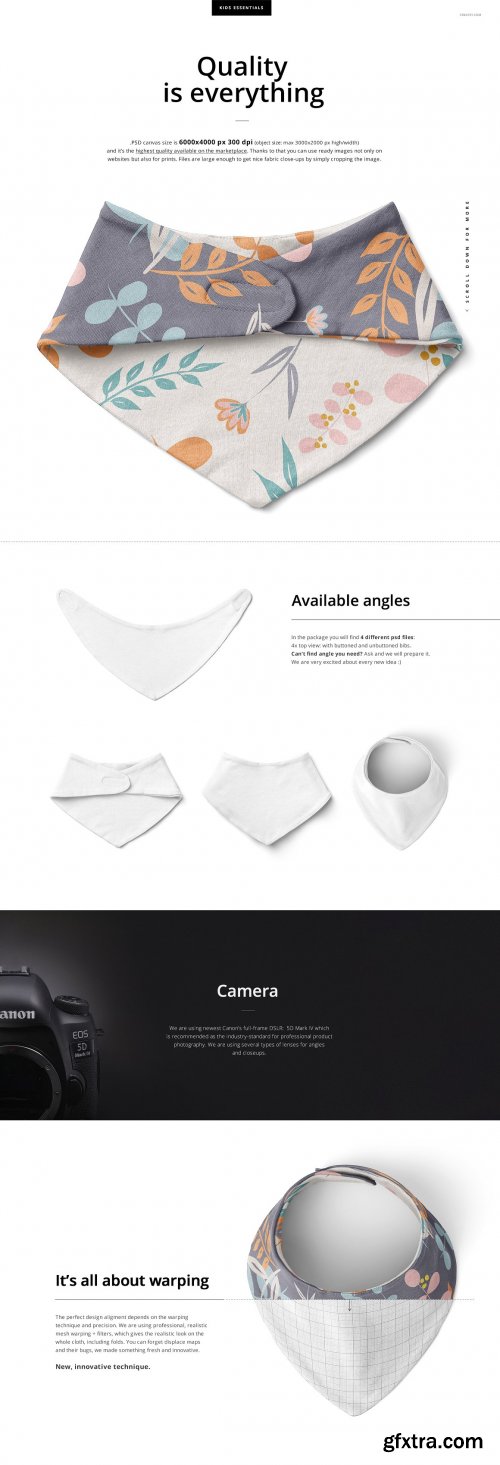 CreativeMarket - Baby Bandana Bib Mockup Set 4308686