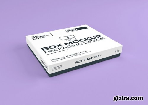 Download Beautiful realistic box with opened lid mockup » GFxtra