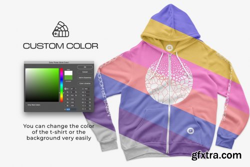 CreativeMarket - Bella Canvas Mens Zip Hoodie Mockups 5440350