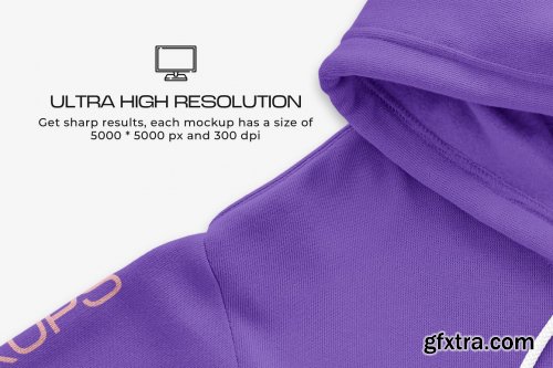 CreativeMarket - Bella Canvas Mens Zip Hoodie Mockups 5440350