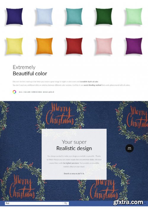 CreativeMarket - Christmas Pillow Cover Mock-ups Set 5613694