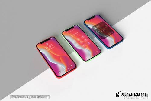 Mockup with multiple different phone