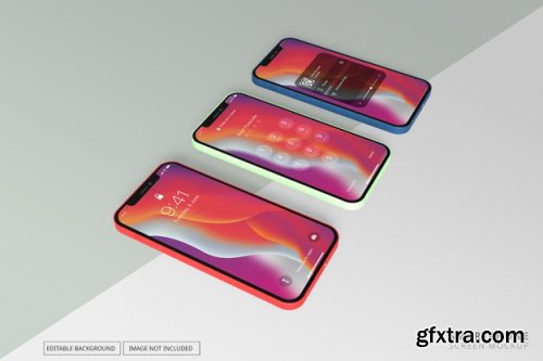 Mockup with multiple different phone