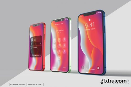 Mockup with multiple different phone