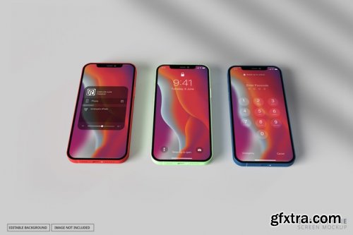 Mockup with multiple different phone