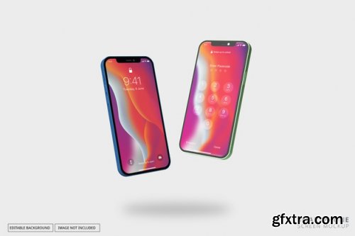 Mockup with multiple different phone