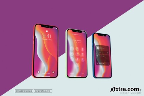 Mockup with multiple different phone