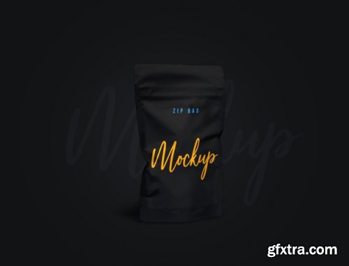 Coffee cup and Zip bag realistic mockup