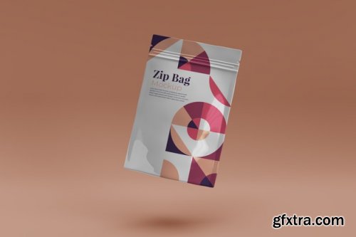 Coffee cup and Zip bag realistic mockup