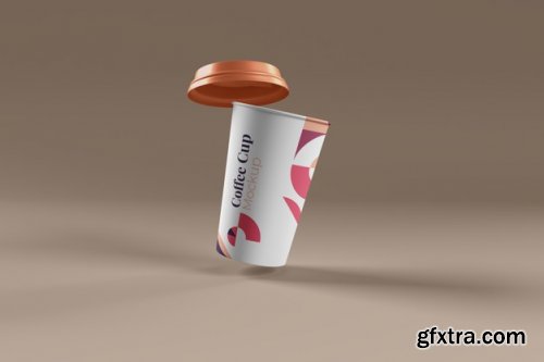 Coffee cup and Zip bag realistic mockup