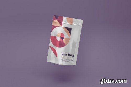 Coffee cup and Zip bag realistic mockup