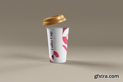 Coffee cup and Zip bag realistic mockup