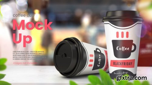 Realistic paper coffee cup mockup