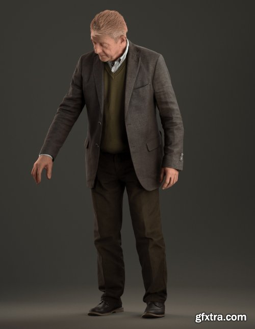 Senior Man Standing 3d model