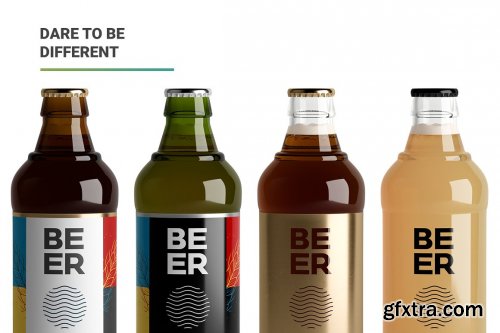 CreativeMarket - Beer Bottle Mockup 4998891