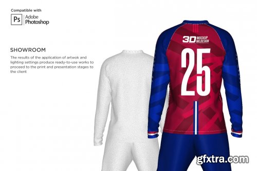 CreativeMarket - 3D Men's Soccer Kit Long Sleeve 5366039