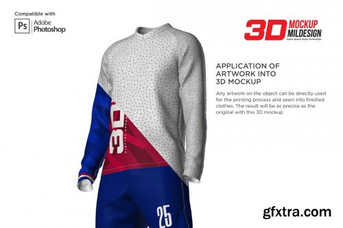 CreativeMarket - 3D Men's Soccer Kit Long Sleeve 5366039