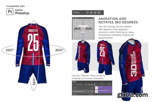 CreativeMarket - 3D Men's Soccer Kit Long Sleeve 5366039