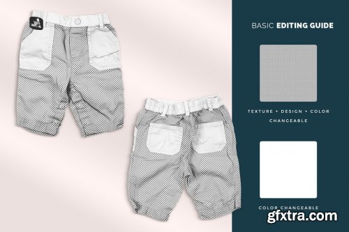 CreativeMarket - Trendy Infant Cargo Pants Mockup 5230917