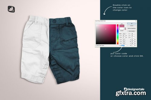 CreativeMarket - Trendy Infant Cargo Pants Mockup 5230917