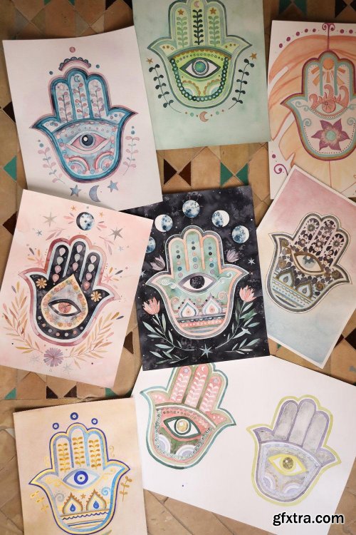  Hamsa Hand Watercolor Workshop