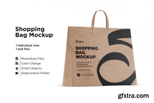 Paper shopping bag mockup