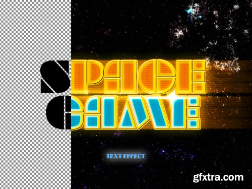 Retro Space Game Text Effect Mockup 400048150