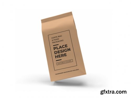 Coffee and food bag packaging mockup