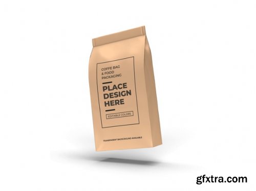 Coffee and food bag packaging mockup